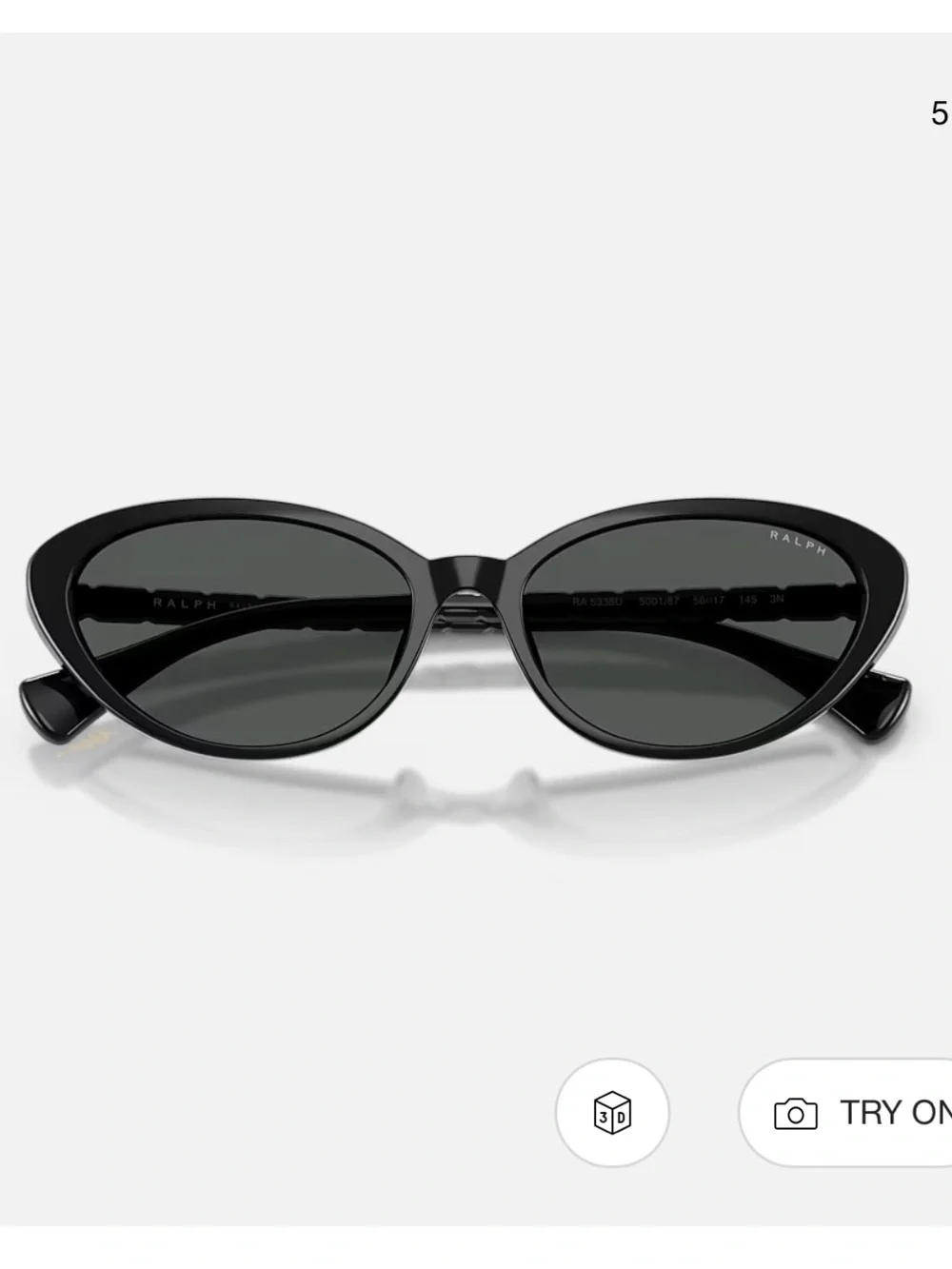 NWT Ralph Lauren Black Cat-Eye Sunglasses